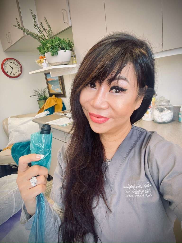 Elsie SooSzetoJones in her treatment room at SMP Hair Clinic.