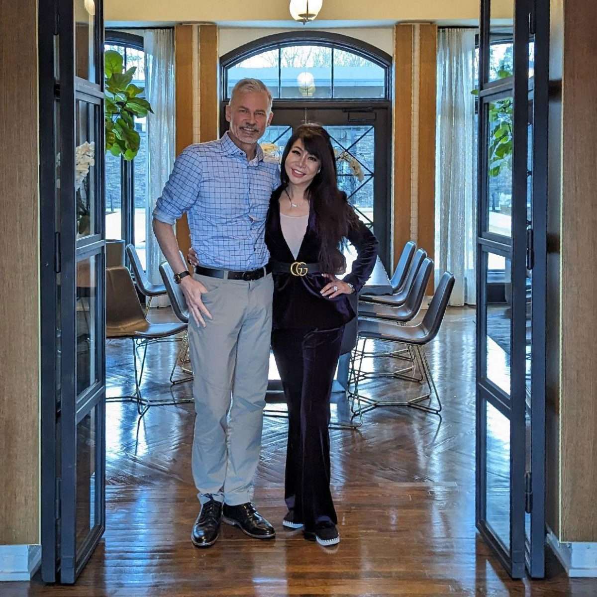 Dr. James Johnson with Elsie, showcasing collaboration in advanced hair restoration and skin therapy treatments.